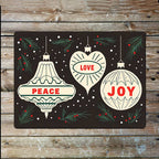 Peace Love Joy Metal Sign – Vintage Christmas Ornament: 6x8inch