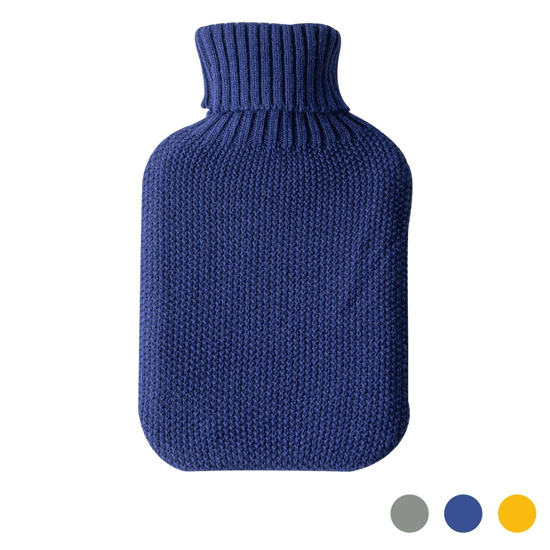 Nicola Spring Hot Water Bottle Cover  Knitted Midnight Blue