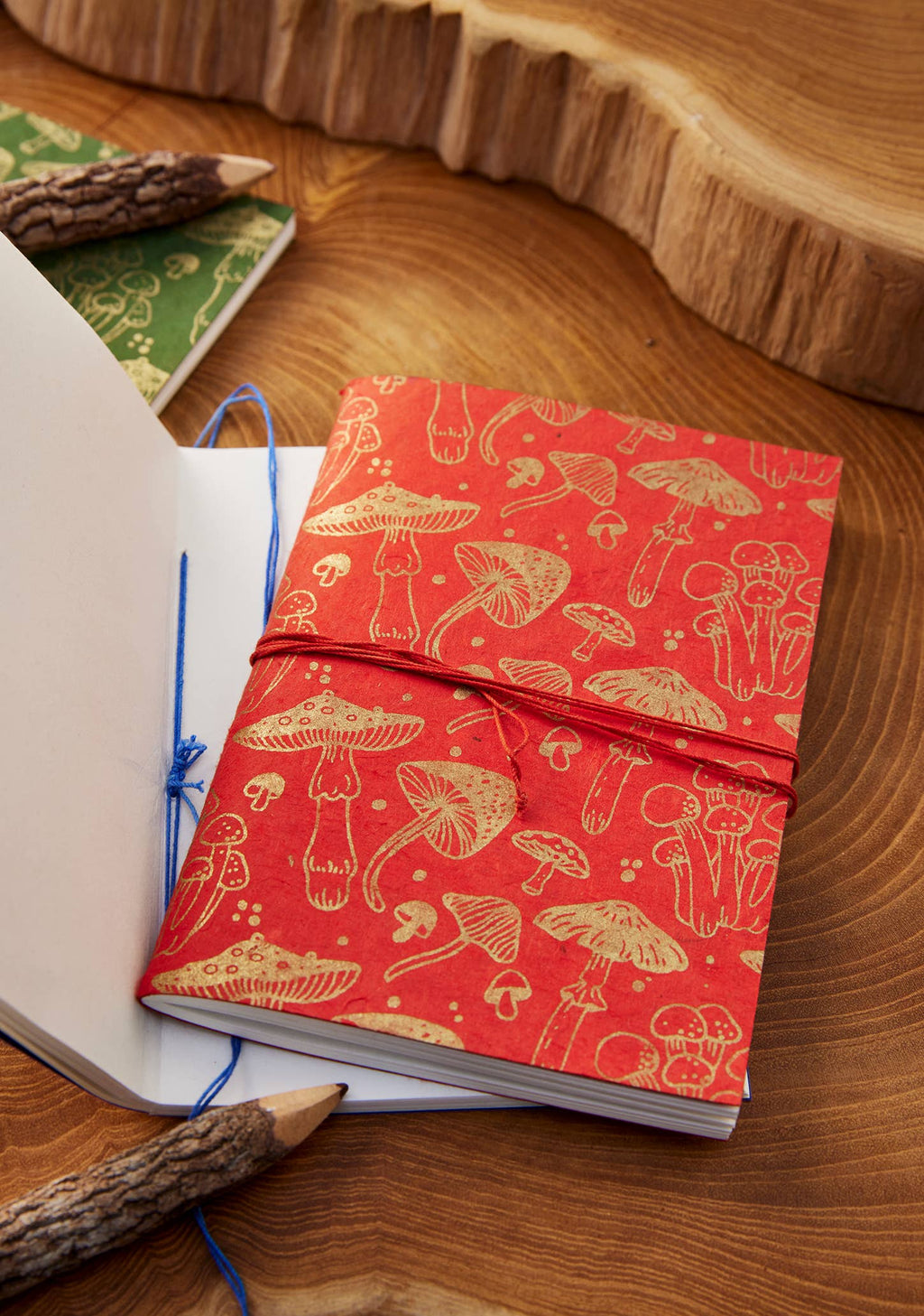 Mushroom Print Lokta Paper Notebook A6