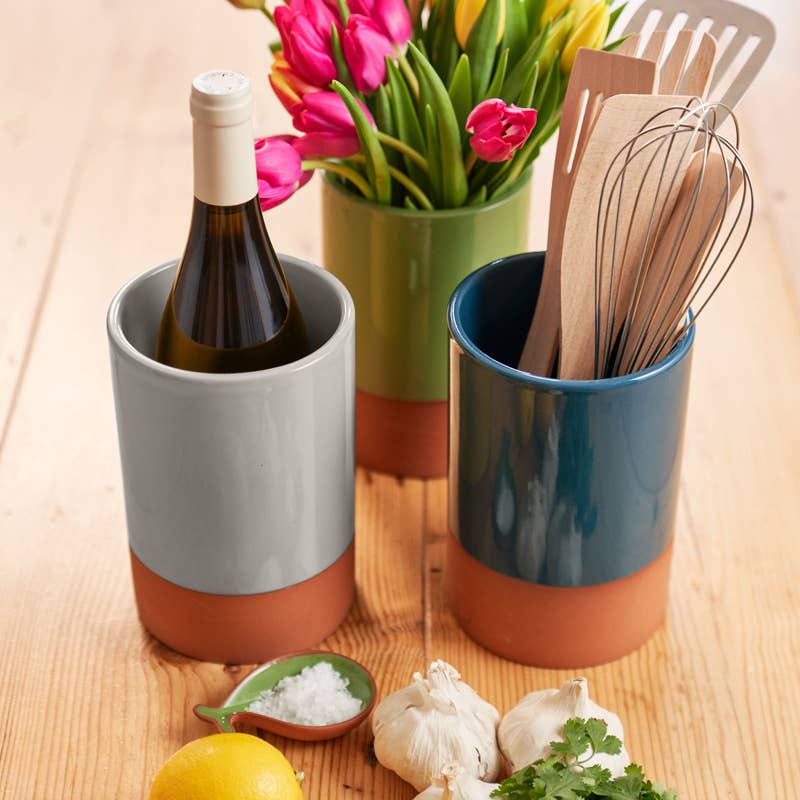 Sintra Glazed Terracotta Wine Cooler - Stone: Stone