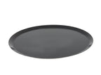 Black round tray on a white background
