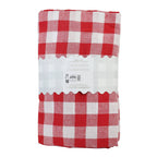 Red & White Cotton XL Gingham Tablecloth | 160cm x 250cm | Christmas Decor