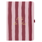 Undated Planner Diary, Daily Schedules & Notes, Stripe Cover