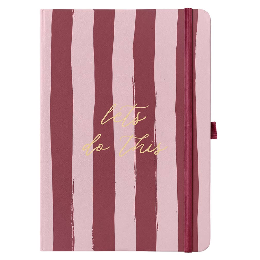 Undated Planner Diary, Daily Schedules & Notes, Stripe Cover