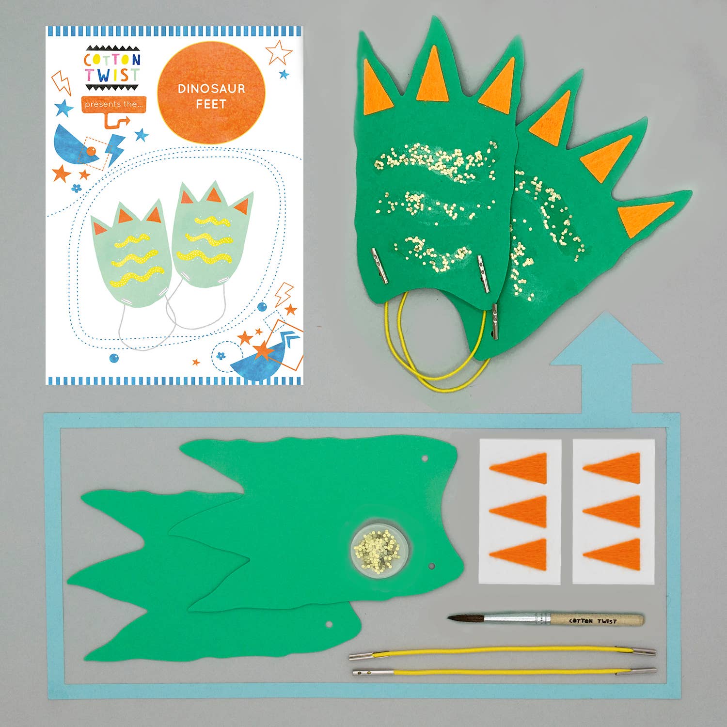 DIY Craft Kit - Kids: Make Your Own Dinosaur Feet