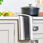 Love Colour Striped Tea Towel - True Black