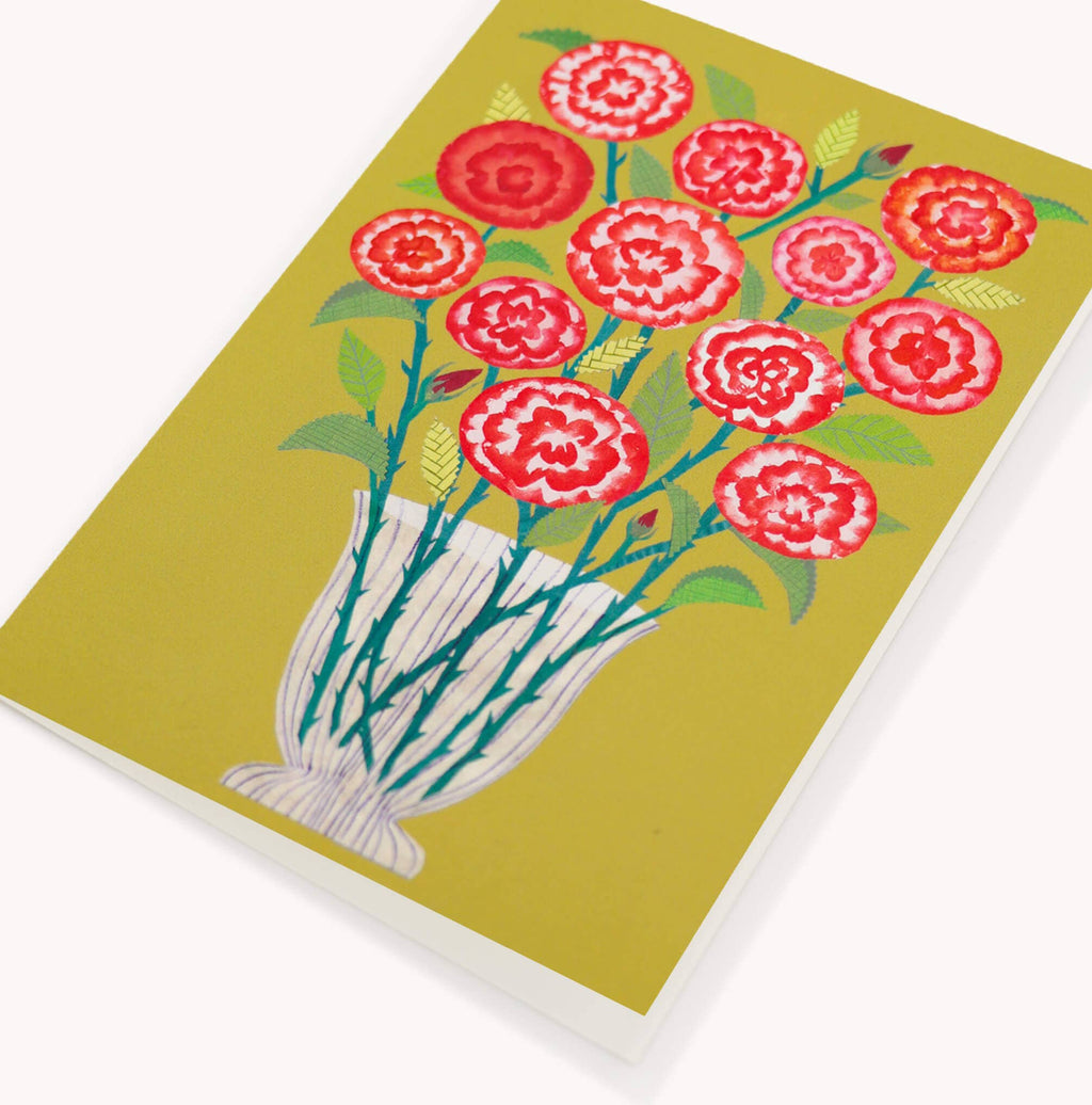 A Dozen Red Roses on Yellow, Valentines Card. - All Good Things