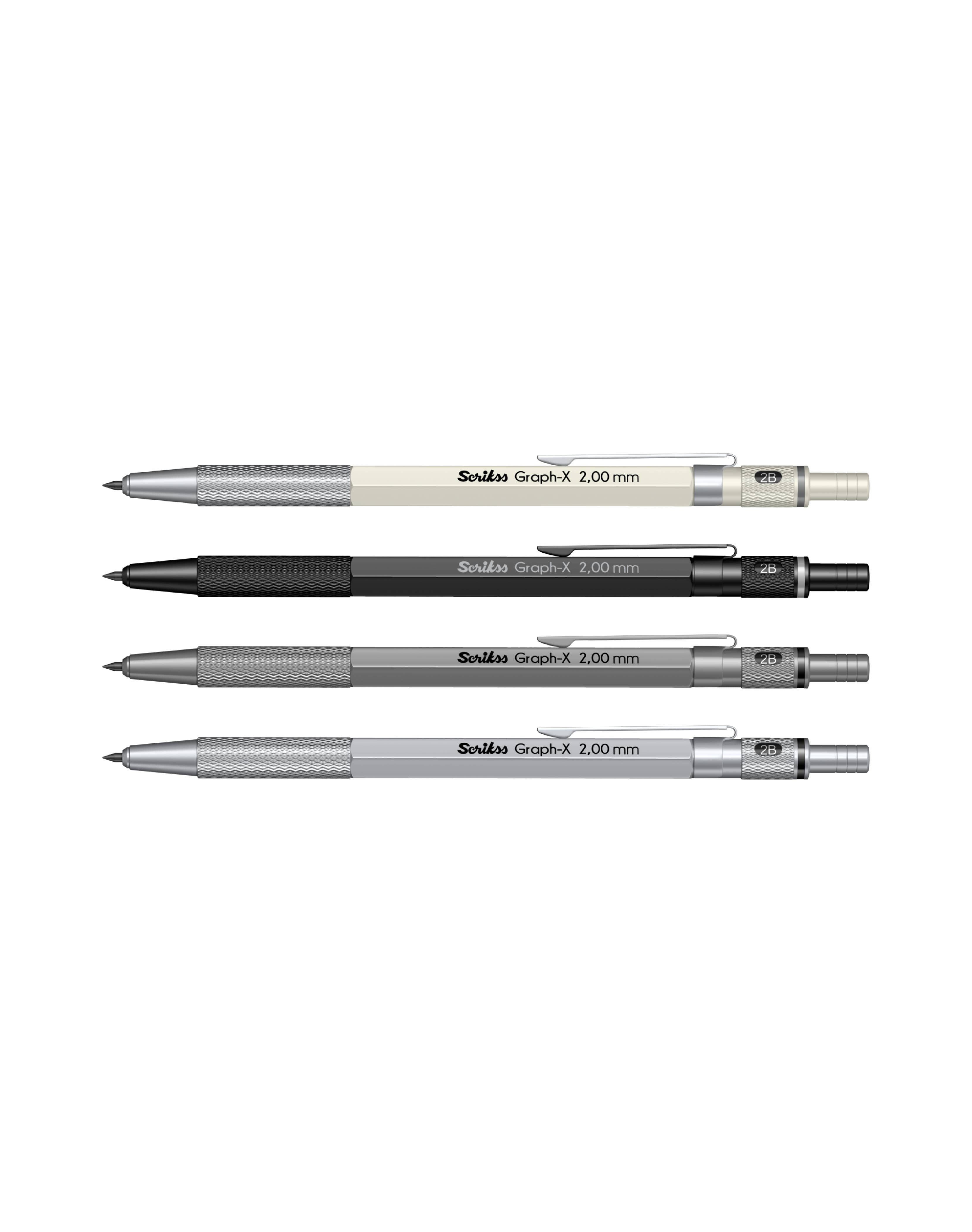 Scrikss Graph-X Mechanical Pencil 2.0mm: Satin Chrome