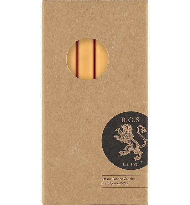 Eco Dinner Candles, Saffron Yellow - individual