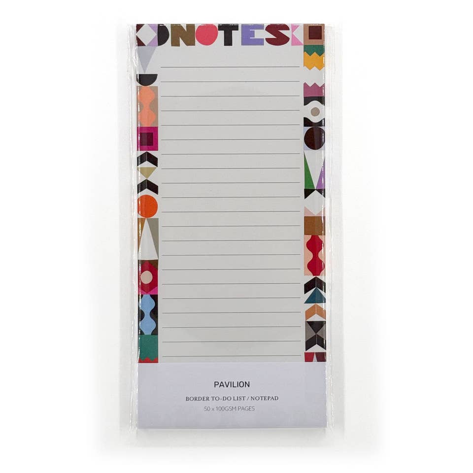 Border Illustrated Pattern Lined To-Do List Notepad PD-002