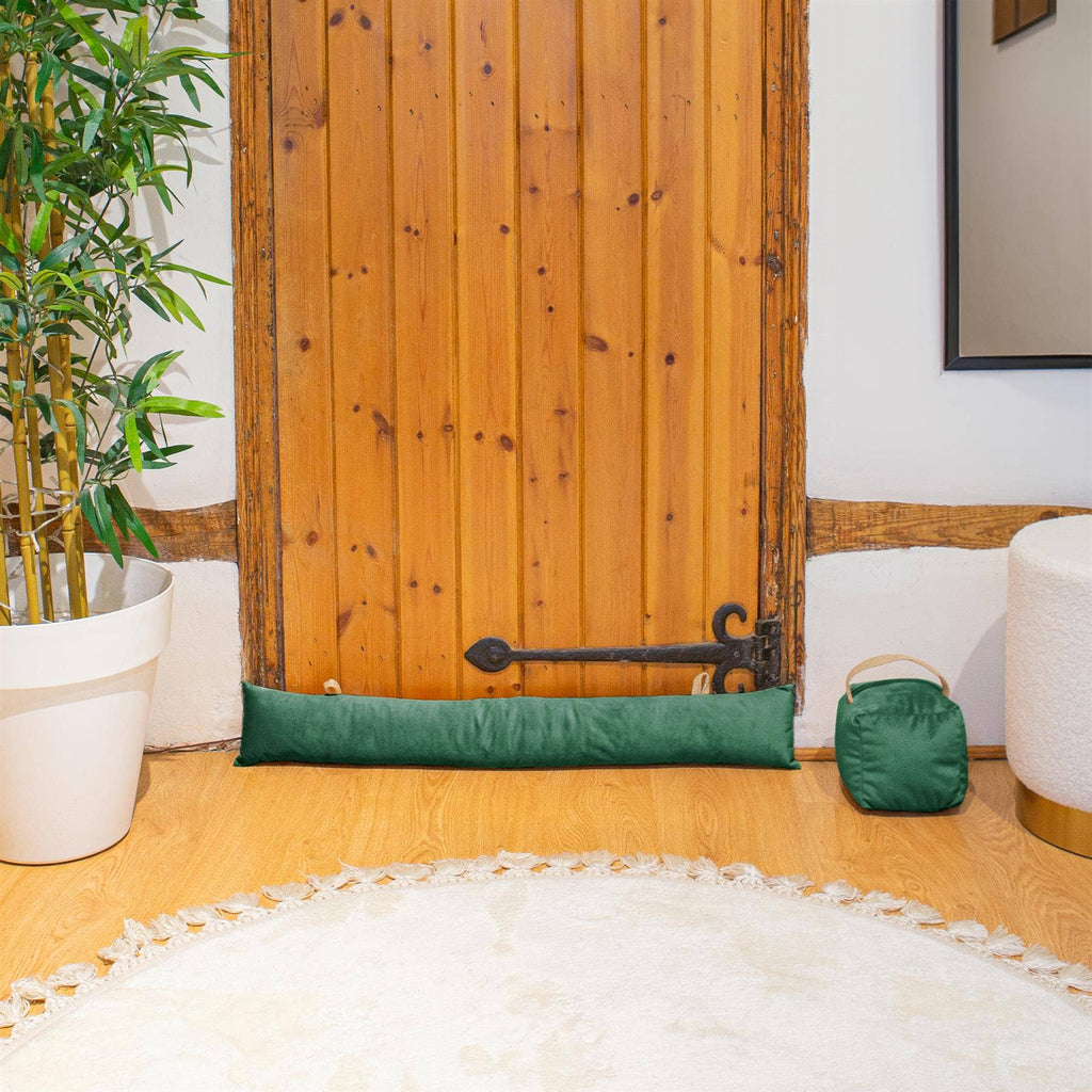Velvet Draught Excluder -  Yellow