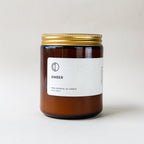 Amber Jar Candle with with Lavender and Patchouli Essential Oils - All Good Things