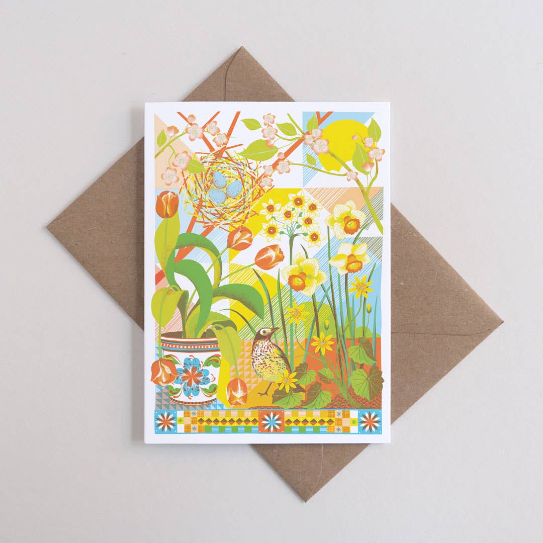 April Spring Floral Greetings Card - All Good Things