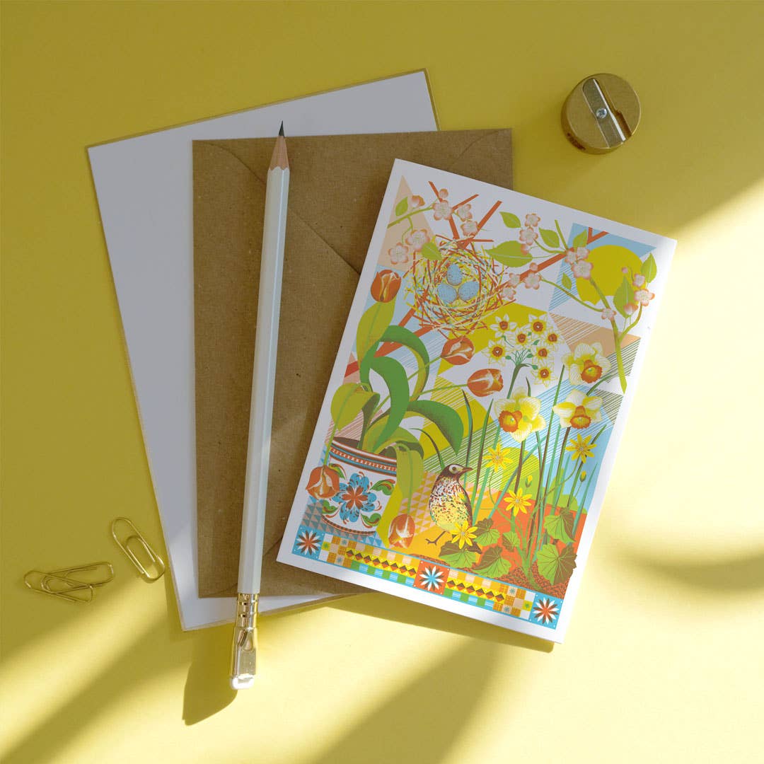 April Spring Floral Greetings Card - All Good Things