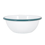 Argon Tableware White Enamel Bowl - 16cm - Green - All Good Things
