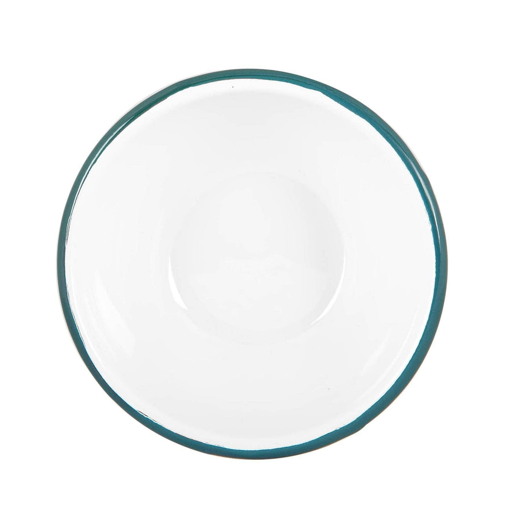 Argon Tableware White Enamel Bowl - 16cm - Green - All Good Things
