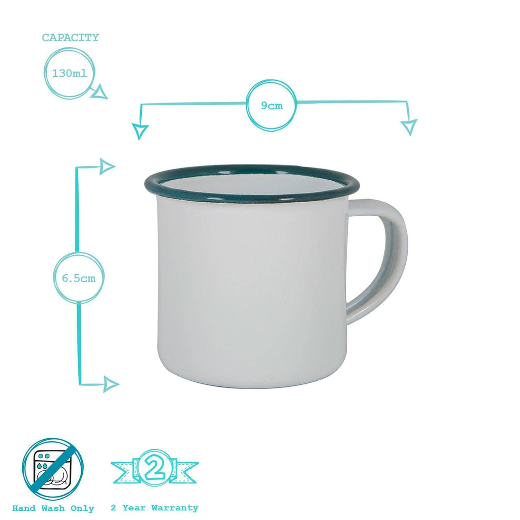 Argon Tableware White Enamel Espresso Cup - 130ml - Green - All Good Things
