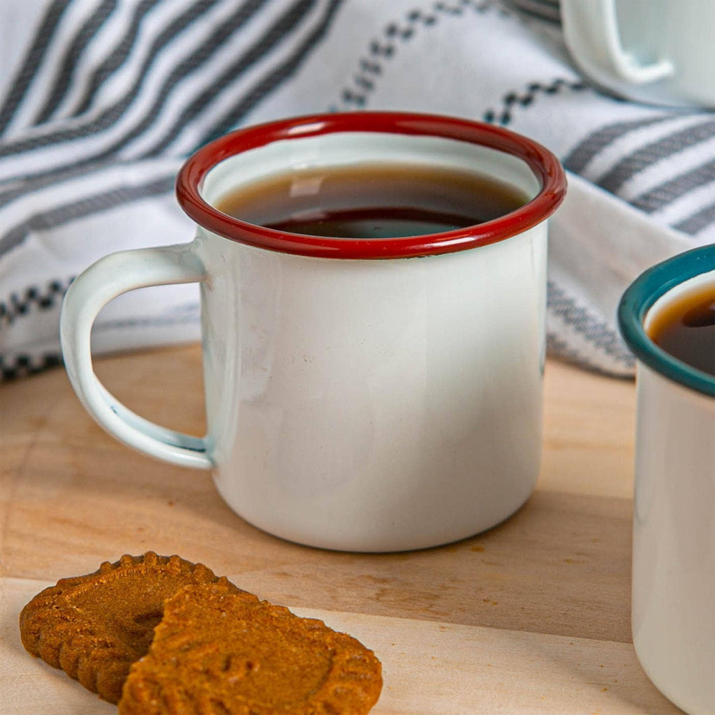 Argon Tableware White Enamel Espresso Cup - 130ml - Red - All Good Things