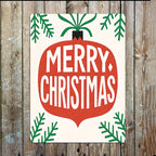 Merry Christmas Metal Sign – Retro Ornament Xmas Retro: 6x8inch