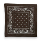 Bandana Pure Cotton Paisley Print Square Scarf - Dark Brown