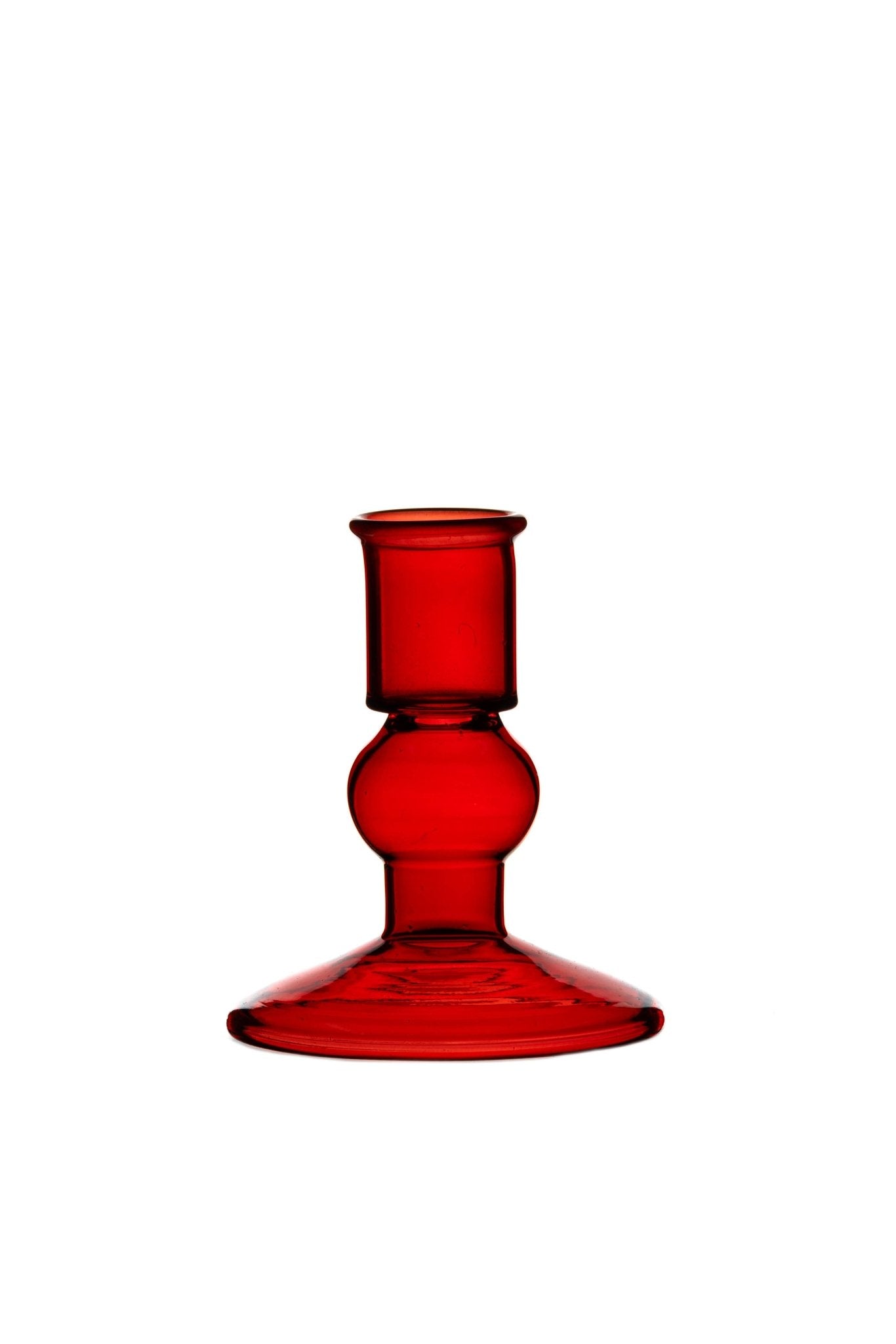 Berry Red Mini Glass Candlestick - All Good Things