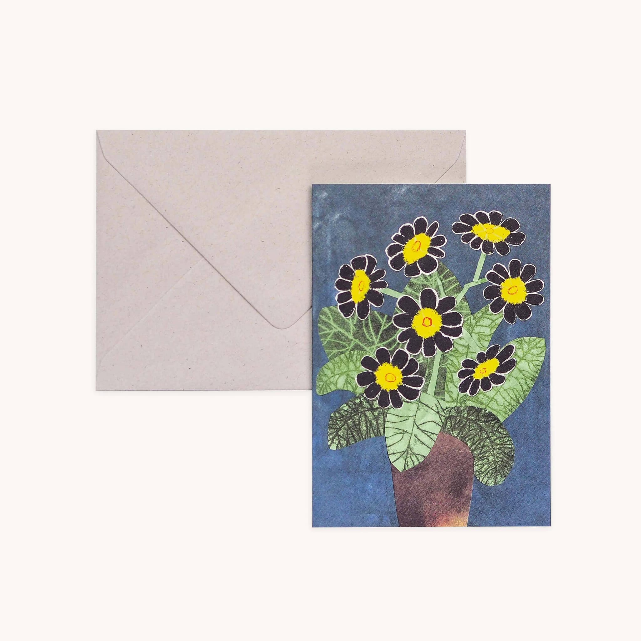 Black Auricula Flowers Card - All Good Things