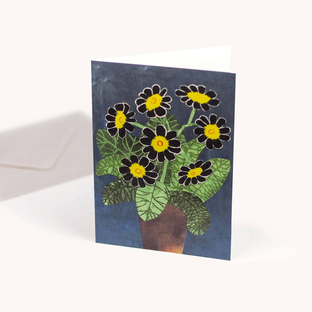 Black Auricula Flowers Card - All Good Things
