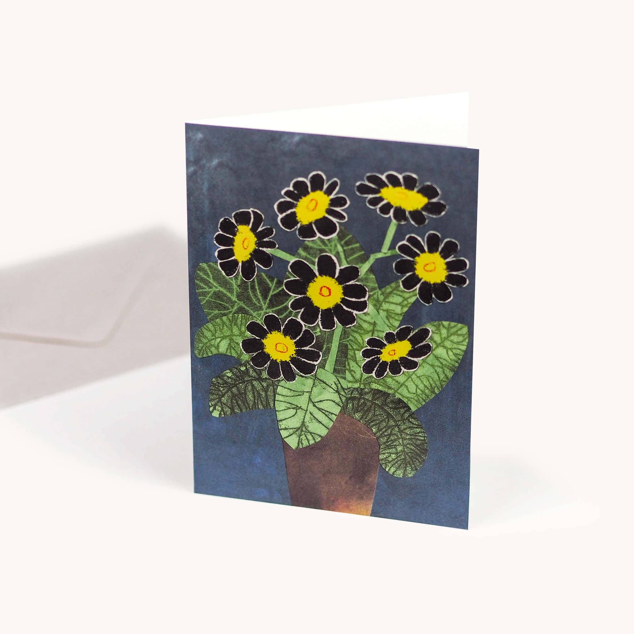 Black Auricula Flowers Card - All Good Things