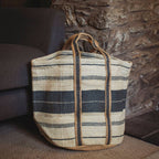 Blue And Ivory Jute Basket In Two Sizes: Small - All Good Things