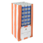 Blue & White Stripe Dinner Candles - All Good Things