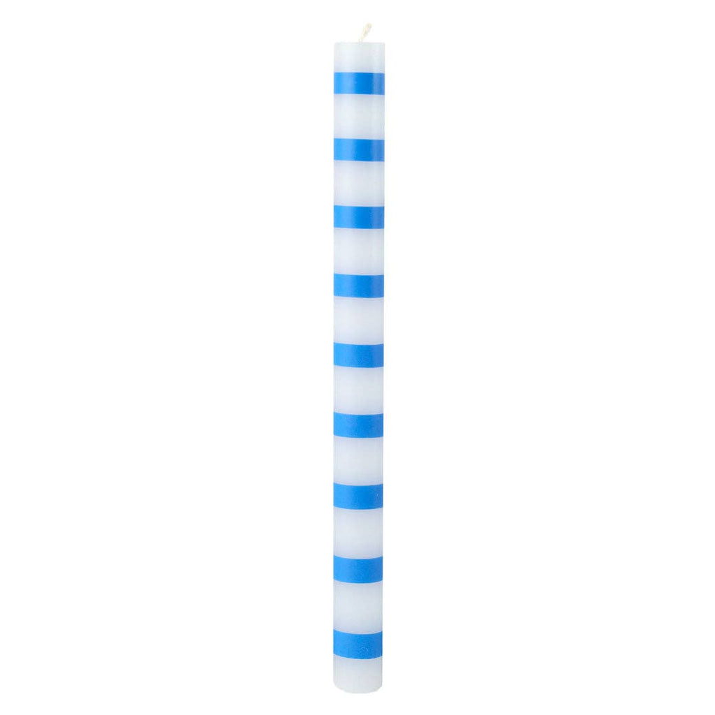 Blue & White Stripe Dinner Candles - All Good Things