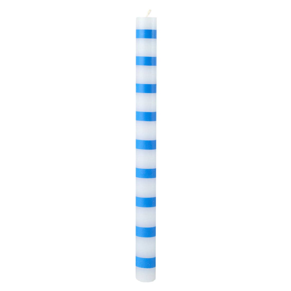 Blue & White Stripe Dinner Candles - All Good Things