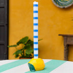 Blue & White Stripe Dinner Candles - All Good Things