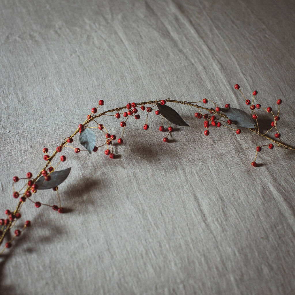 Brass Christmas Red Berry Garland - All Good Things