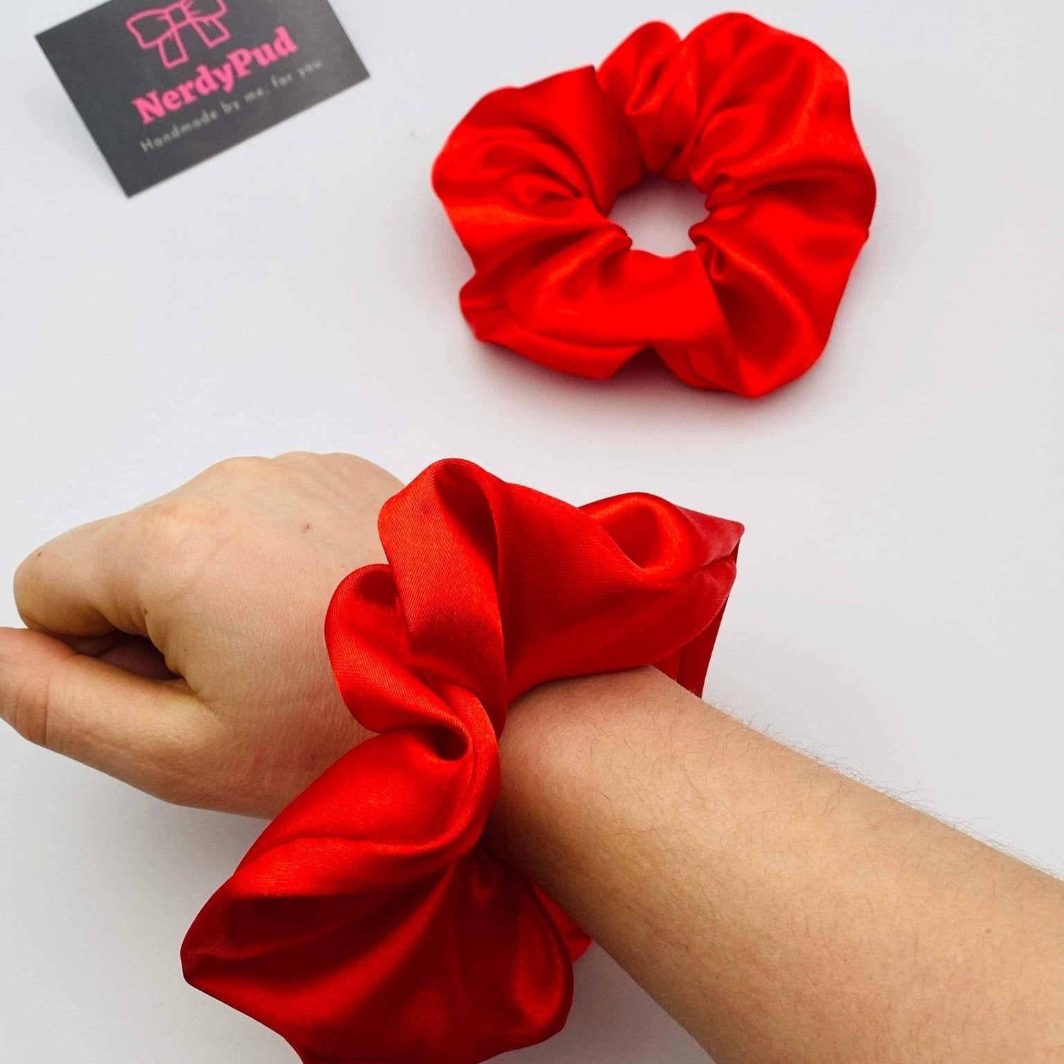 Red Satin Scrunchie - All Good Things
