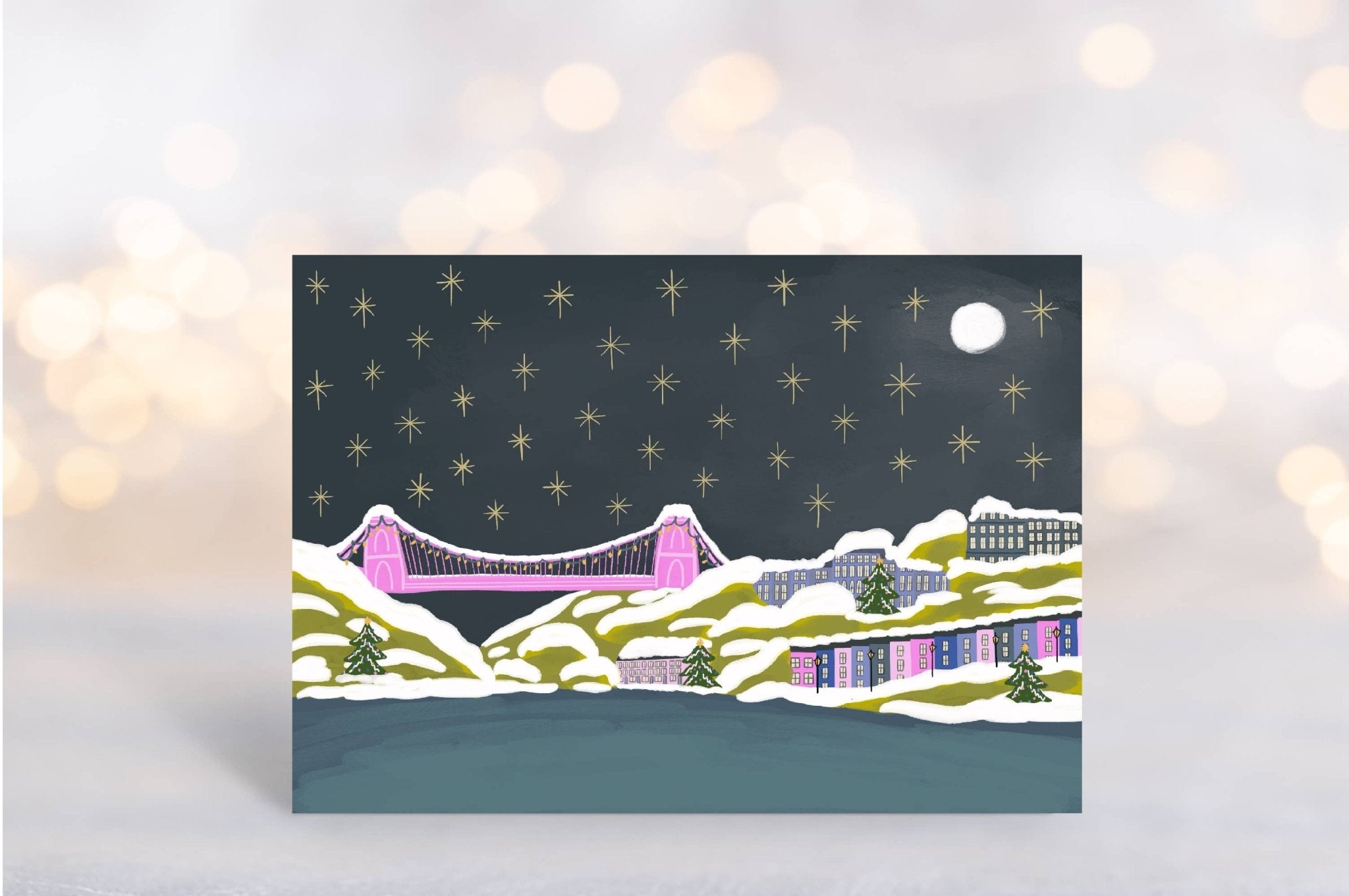 Bristol Clifton Suspension Bridge Christmas card: Biodegradable cello bag - All Good Things