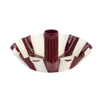 Burgundy Stripe Scalloped Candle Holder | Christmas Candle Holder | - All Good Things