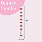 Burgundy & White Stripe Dinner Candles - 25 Unit Display | Home Decor | - All Good Things
