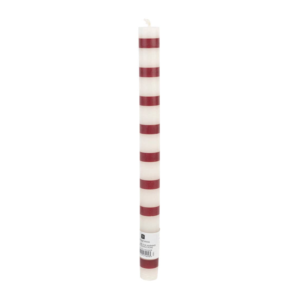 Burgundy & White Stripe Dinner Candles - 25 Unit Display | Home Decor | - All Good Things