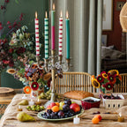 Burgundy & White Stripe Dinner Candles - 25 Unit Display | Home Decor | - All Good Things