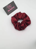 Burgundy Satin Scrunchie