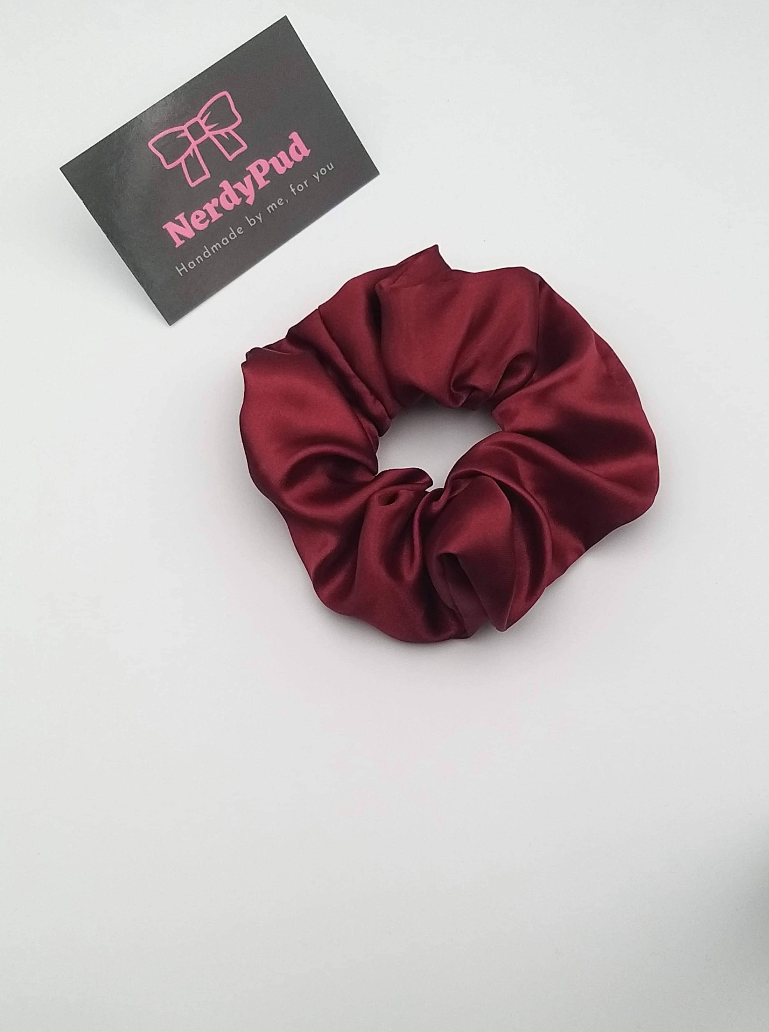 Burgundy Satin Scrunchie