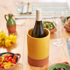 Sintra Glazed Terracotta Wine Cooler - Ochre: Yellow