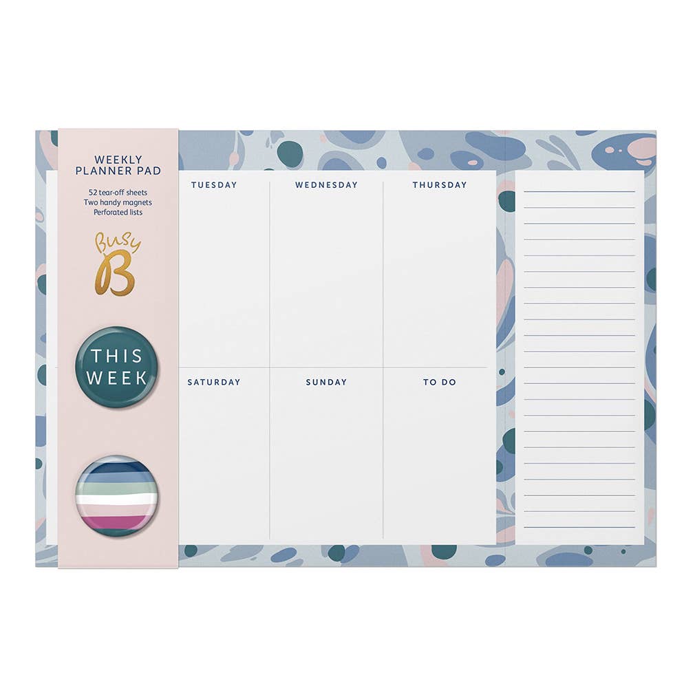 Weekly Planner Pad, Week To View, Organiser, Marble Design