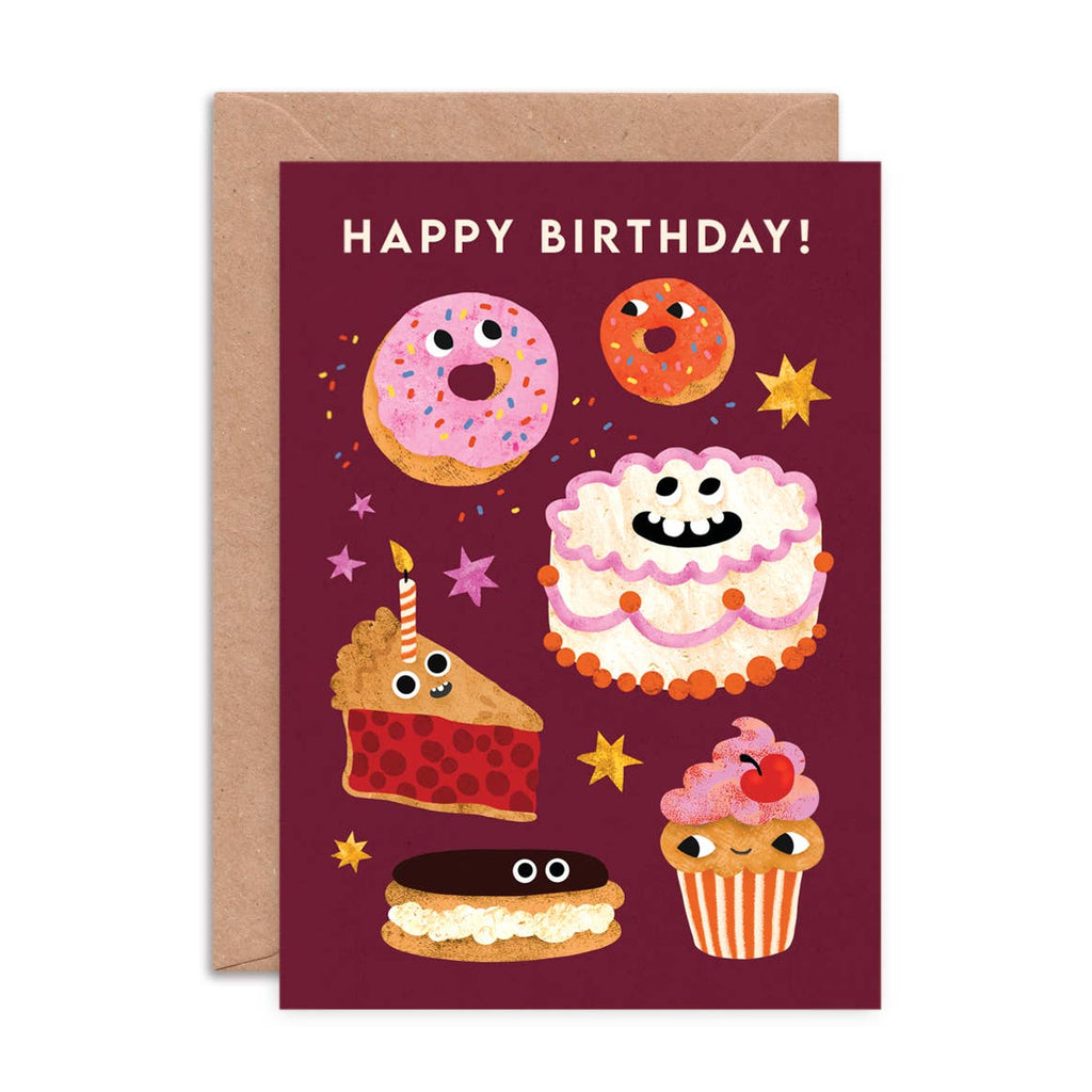 Cake Faces Birthday Card | Themed Greeting Card - All Good Things