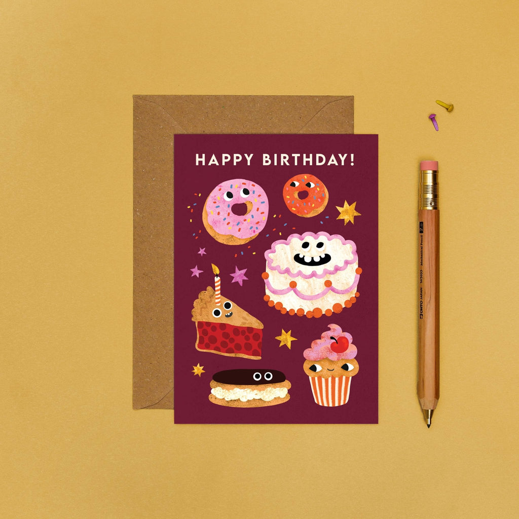Cake Faces Birthday Card | Themed Greeting Card - All Good Things