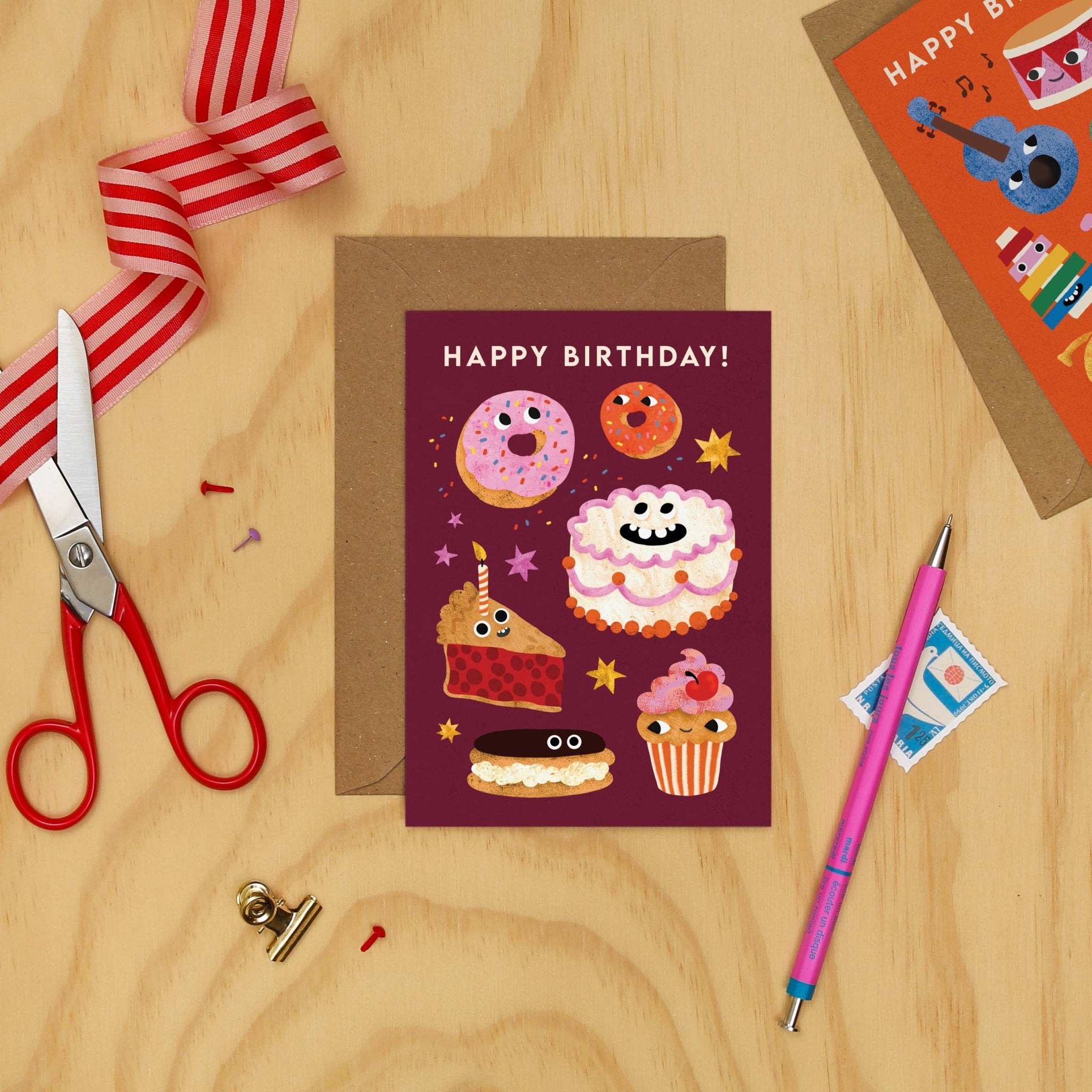 Cake Faces Birthday Card | Themed Greeting Card - All Good Things