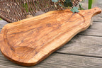 Carving board (L 45–49 cm) with juice groove & handle, olive wood - All Good Things