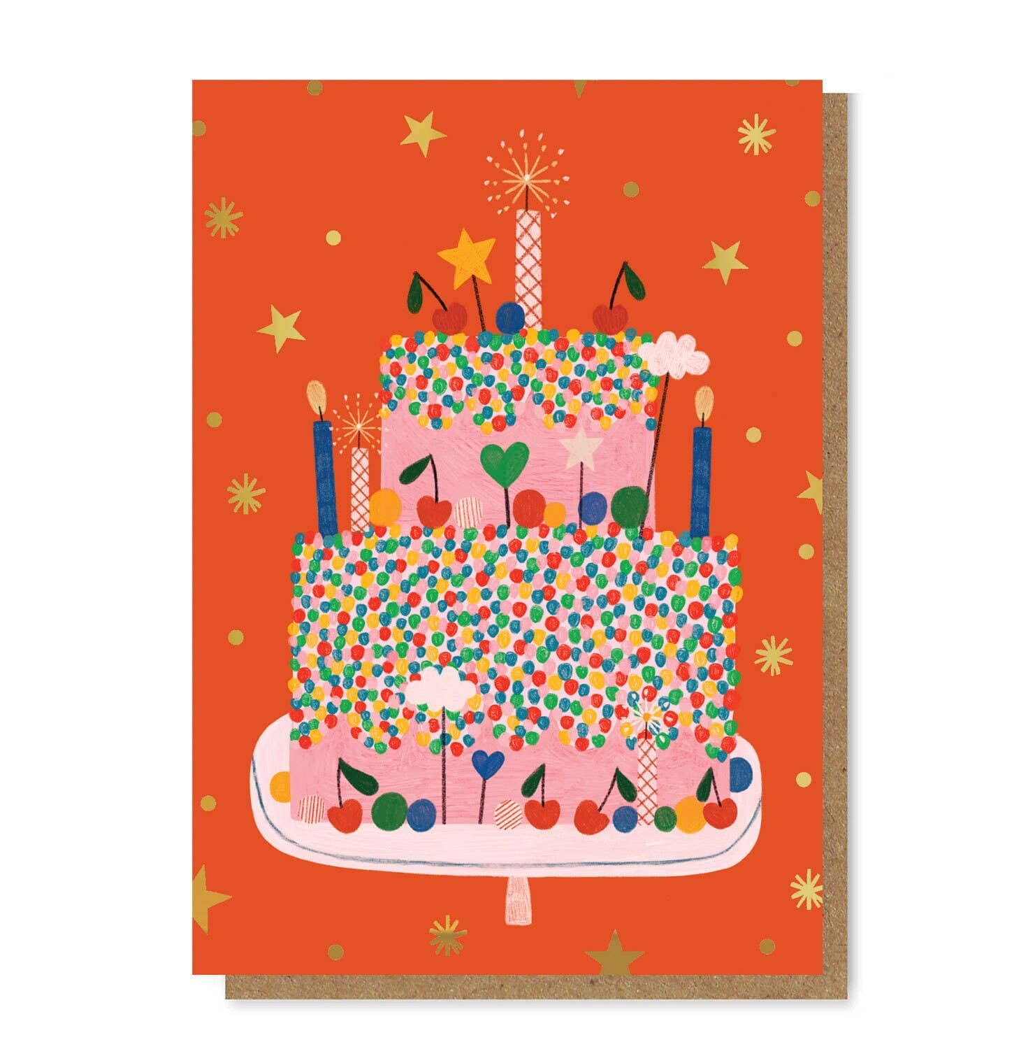 CELEBRATION CAKE gold foil card - All Good Things