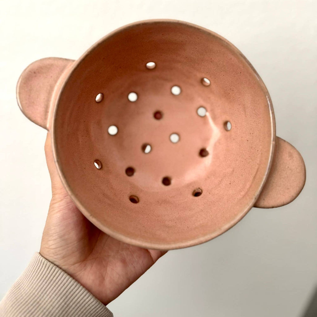 Ceramic Berry Bowl Colander | Pink - All Good Things